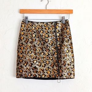 Tobi sequin animal print mini skirt size XS.    T1